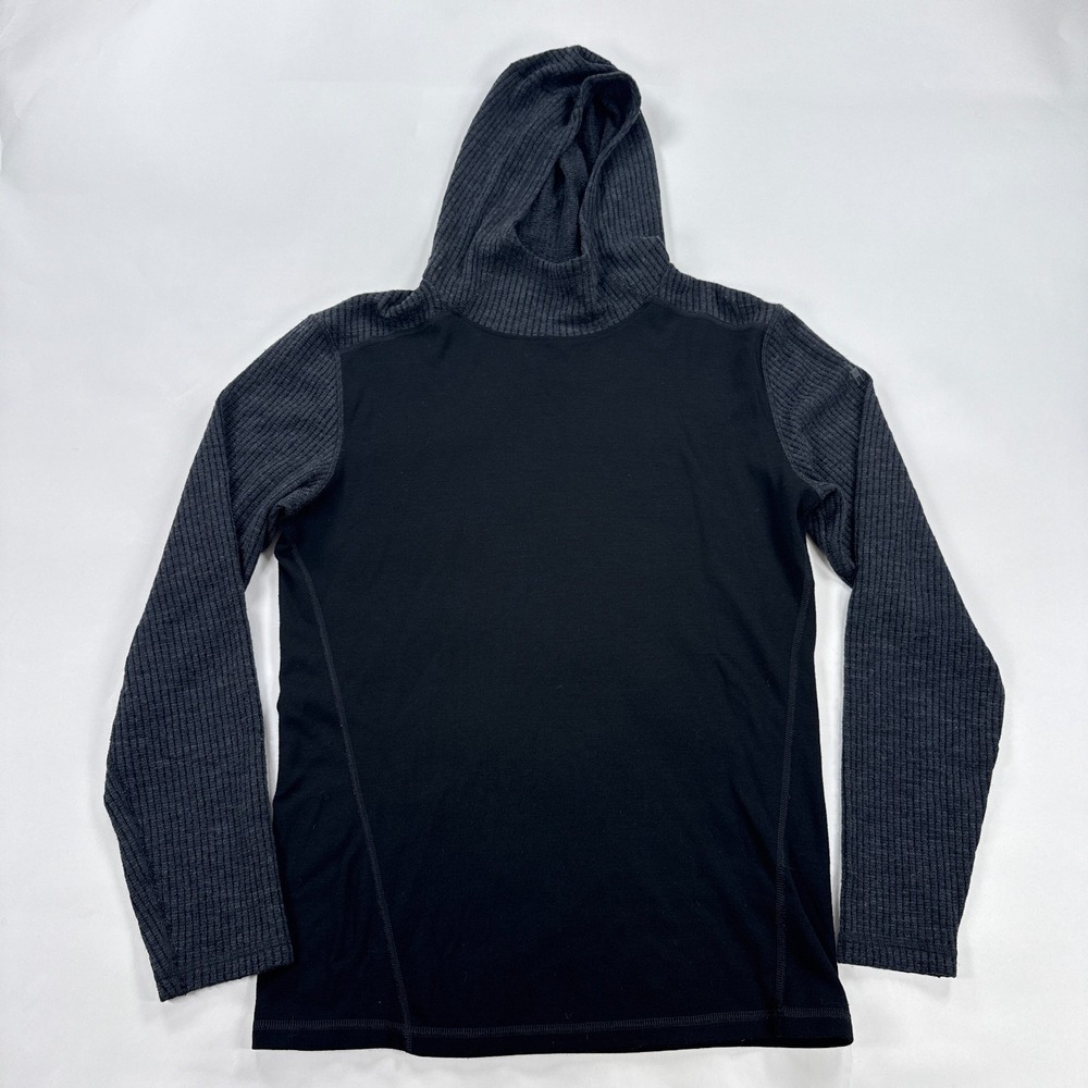Smartwool Hoodie Mens Medium Black Merino Wool 250 Rib Base Layer SW016729